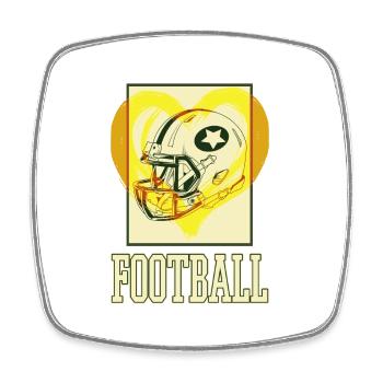 American Football Helmet Football Helmet Sports Heart - Square fridge magnet - white - Front