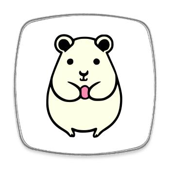 Hamster Mignon Animal Rongeurs Animaux Pet Vector 2 - Magnet carré - blanc - Devant