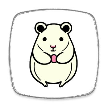 Hamster mignon animal rongeur animaux drôle animal 2 - Magnet carré - blanc - Devant