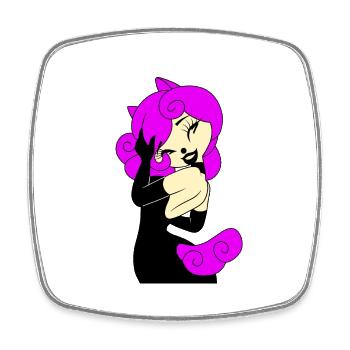 T Shirt Fille Parfait Chevaux Rose Robe Noir 2022 - Magnet carré - blanc - Devant