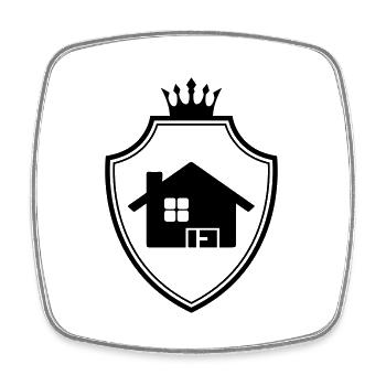 Haus Symbol Wappen - Viereckiger Kühlschrankmagnet - Weiß - Vorne
