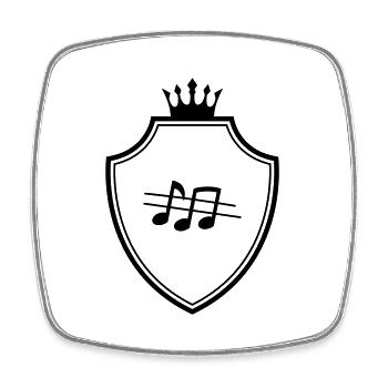 Musik Noten Wappen - Viereckiger Kühlschrankmagnet - Weiß - Vorne