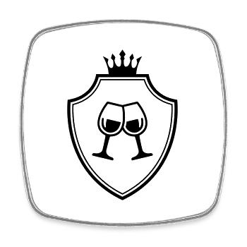 Wein Gläser Wappen - Viereckiger Kühlschrankmagnet - Weiß - Vorne
