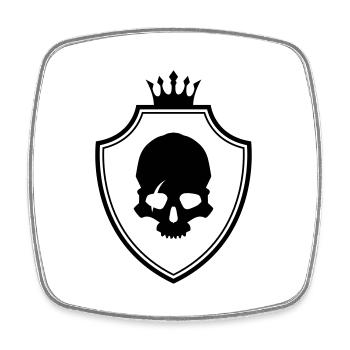 Skelett Wappen Totenkopf - Viereckiger Kühlschrankmagnet - Weiß - Vorne