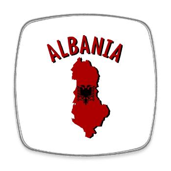 Albanien Albania Landkarte Flagge - Viereckiger Kühlschrankmagnet - Weiß - Vorne
