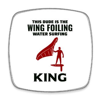 Wing Foiling Hydrofoil Surfen Surf Wassersport - Viereckiger Kühlschrankmagnet - Weiß - Vorne