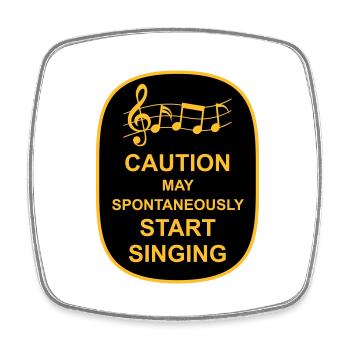 may spontaneously start singing - Viereckiger Kühlschrankmagnet - Weiß - Vorne