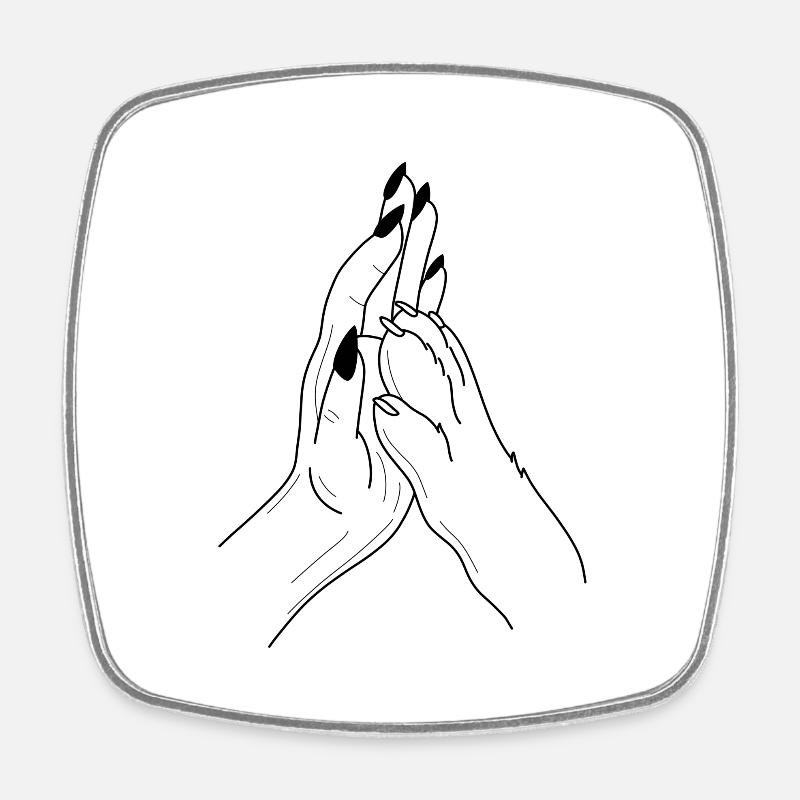 Patte à main Highfive - Magnet carré - blanc