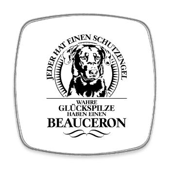 BEAUCERON Schutzengel Hundespruch Hunde Wilsigns - Viereckiger Kühlschrankmagnet - Weiß - Vorne