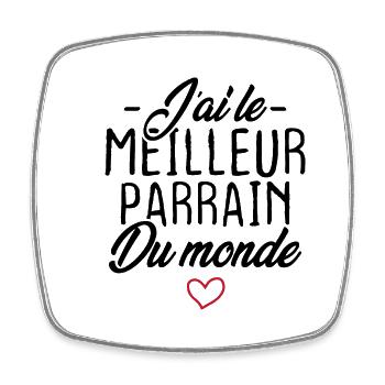 J'ai le meilleur parrain du monde - Magnet carré - blanc - Devant