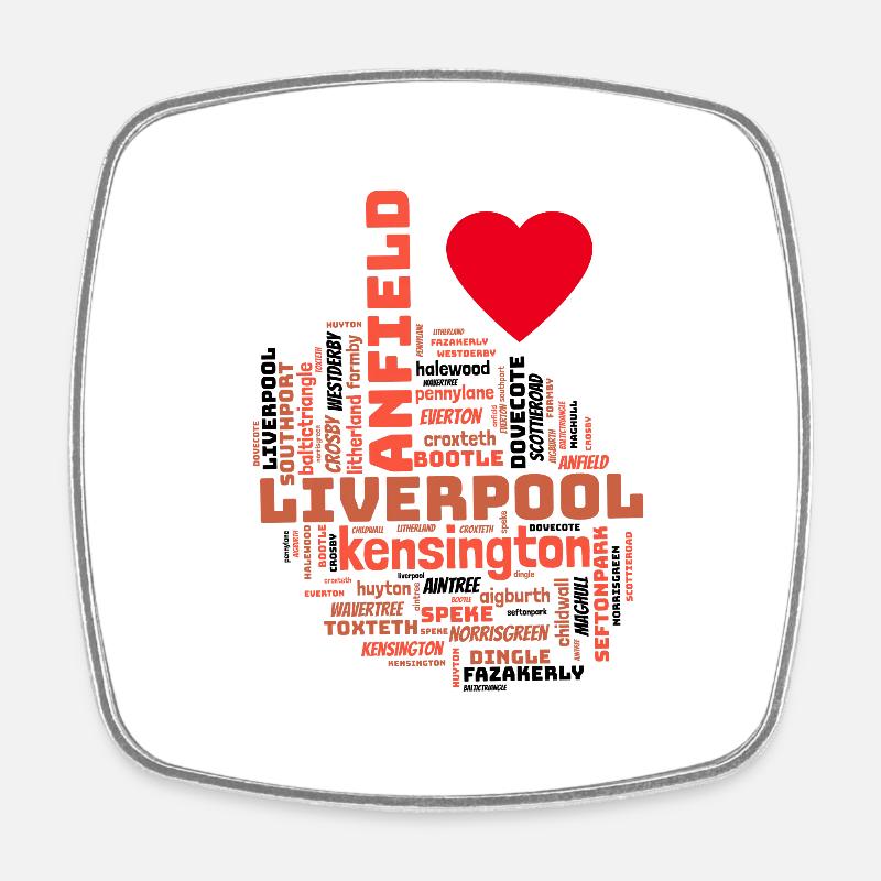 Liverpool - Square fridge magnet - white