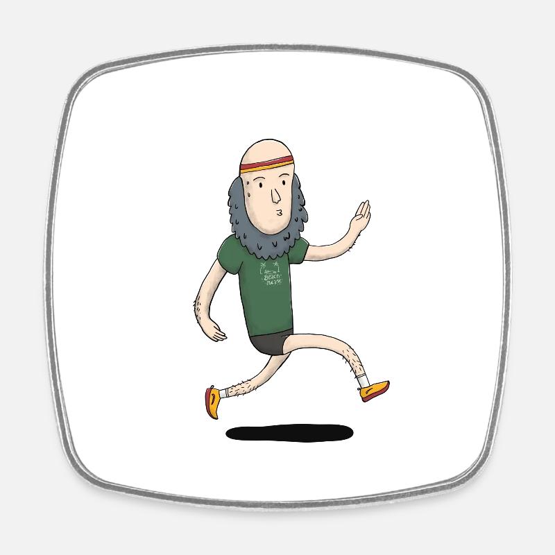 Running all day - Square fridge magnet - white