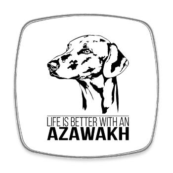AZAWAKH la vie est meilleure chien en disant chien Wilsigns - Magnet carré - blanc - Devant