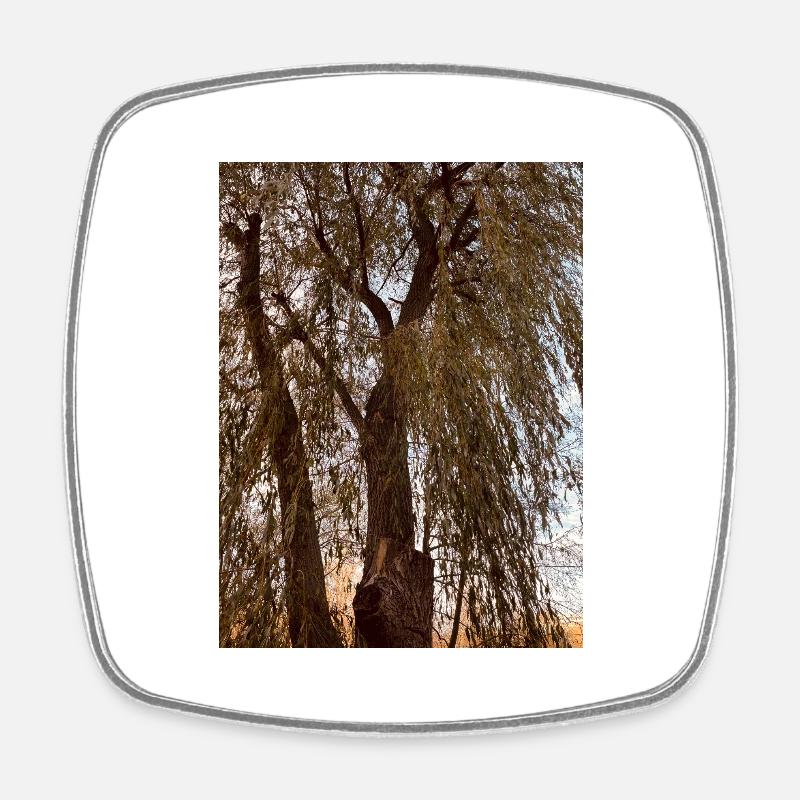 Baum Himmel Braun Herbst - Viereckiger Kühlschrankmagnet - Weiß