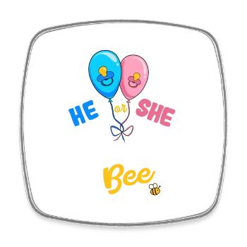 He or She Mommy To Bee Best Mom Ever Motherhood - Viereckiger Kühlschrankmagnet - Weiß - Vorne