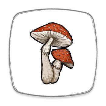 Toadstools Illustration - Square fridge magnet - white - Front