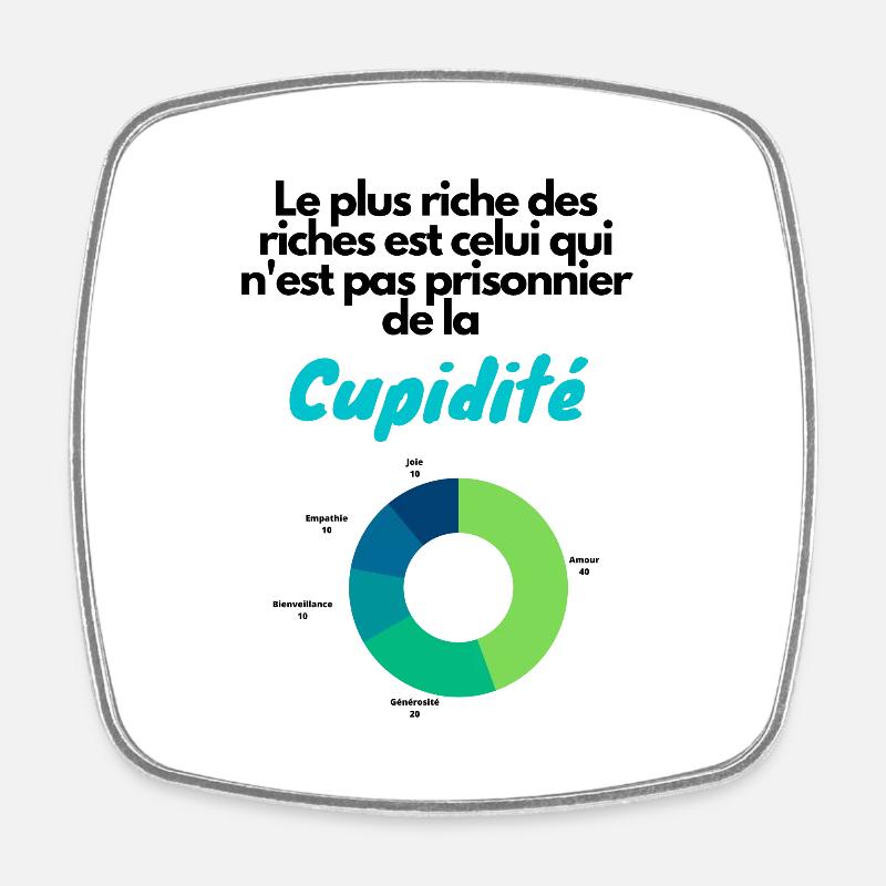 cupidité riche - Magnet carré - blanc