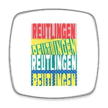 Reutlingen Deutschland Stadt Schrift Skyline - Viereckiger Kühlschrankmagnet - Weiß - Vorne