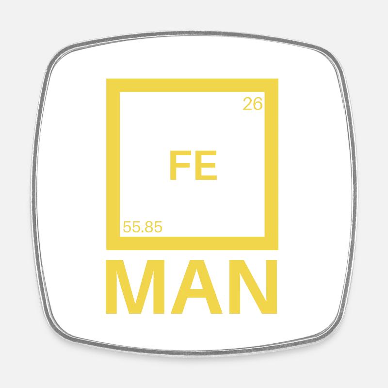 FE MAN 55.58 Éléments chimiques du fer Fer 26 - Magnet carré - blanc