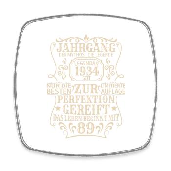Geburtstagsgeschenk Geboren 1934 89 Jahre - Viereckiger Kühlschrankmagnet - Weiß - Vorne