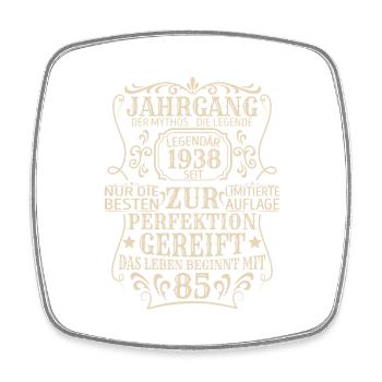 Geburtstagsgeschenk Geboren 1938 85 Jahre - Viereckiger Kühlschrankmagnet - Weiß - Vorne