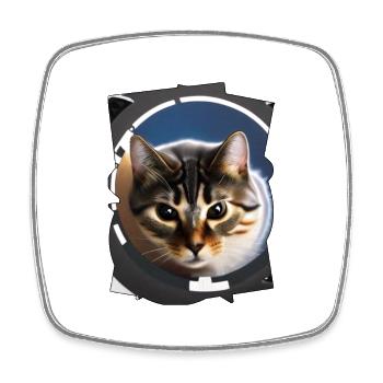 Space cat - Viereckiger Kühlschrankmagnet - Weiß - Vorne