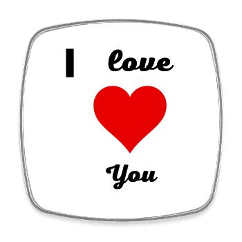 i love you - Magnet carré - blanc - Devant