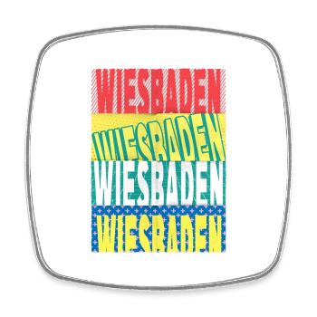 Wiesbaden Allemagne City Font Skyline - Magnet carré - blanc - Devant