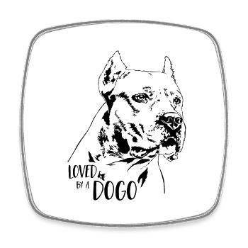 Loved by a Dogo dog saying Dogo Argentino dogs - Square fridge magnet - white - Front