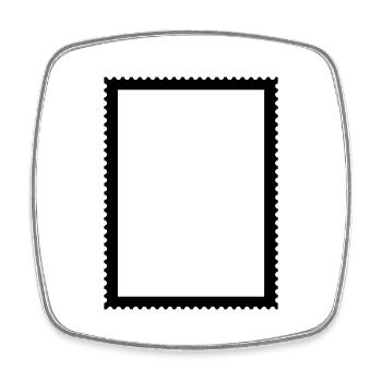 Stamp frame for pictures and photos - Square fridge magnet - white - Front