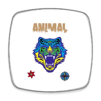 Bengalische Tiger-Kratzkralle - Viereckiger Kühlschrankmagnet - Weiß - Vorne