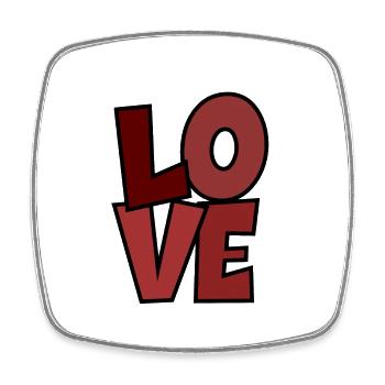 Love - Square fridge magnet - white - Front