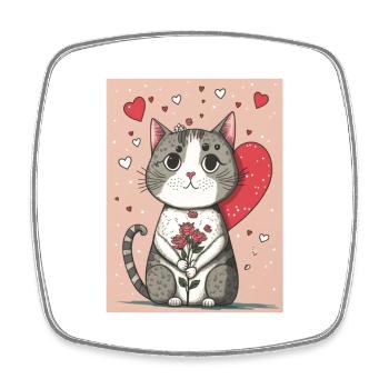 Chat mignon 2023 (Garantie du prix le plus bas) - Magnet carré - blanc - Devant