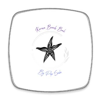Karma Beach starfish purple blue - Square fridge magnet - white - Front