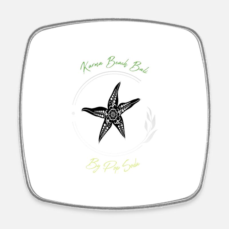 Karma Beach starfish vert - Magnet carré - blanc