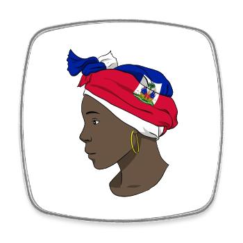 Haiti Haitian Flag Woman Princess I Gift - Square fridge magnet - white - Front