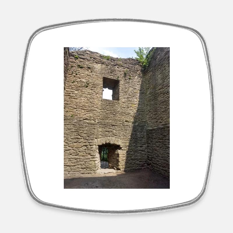 Castle ruin - Square fridge magnet - white