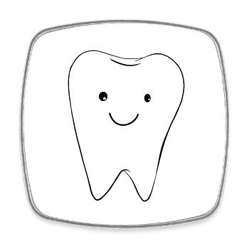 Dent sucrée - Magnet carré - blanc - Devant