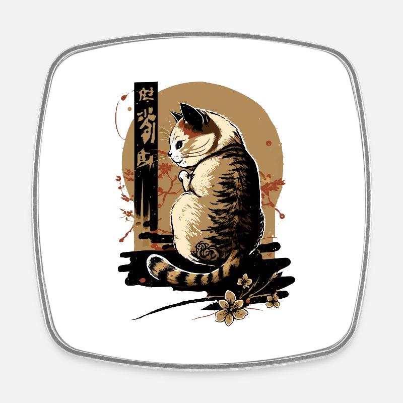 Neko Neko10 - Square fridge magnet - white