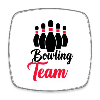 bowling team - Viereckiger Kühlschrankmagnet - Weiß - Vorne