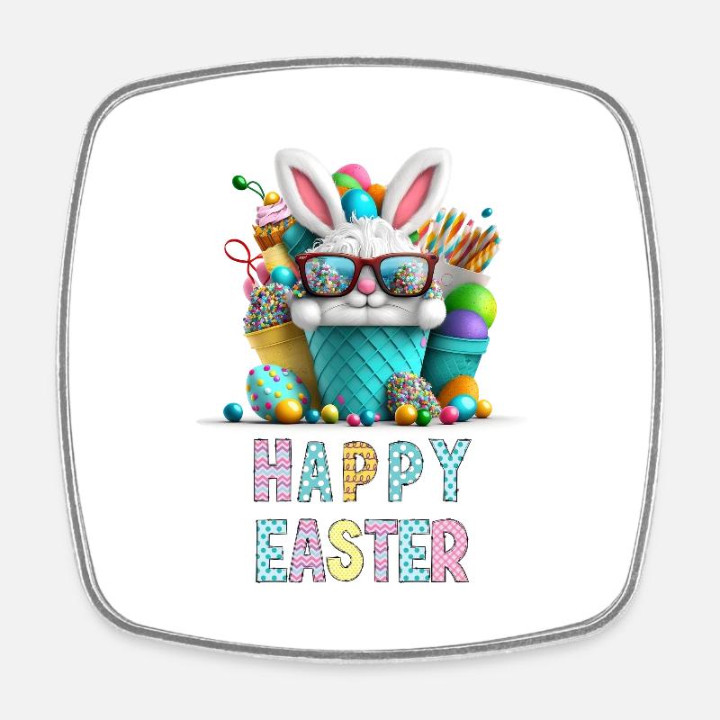 Joyeux Pâques - Joyeuses Pâques Bunny - Magnet carré - blanc
