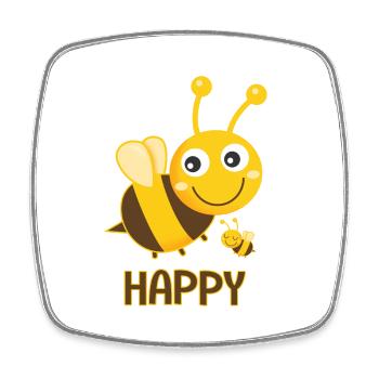 Bee Happy Bees - Square fridge magnet - white - Front