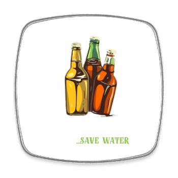 Drink beer - Square fridge magnet - white - Front