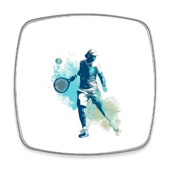 Il campione di tennis - Calamita quadrata da frigo - bianco - Fronte