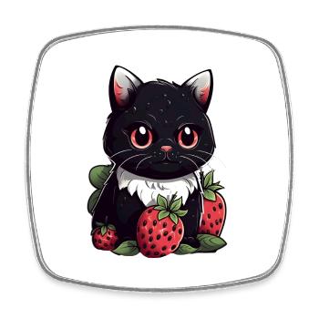 Ragamuffin Fraise Cat Cadeau - Magnet carré - blanc - Devant