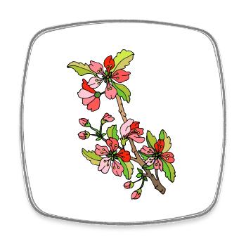 Flowers - Square fridge magnet - white - Front
