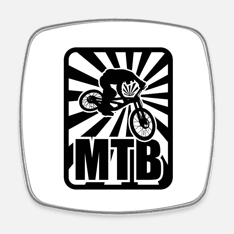 VTT, vélos, cyclisme - Magnet carré - blanc