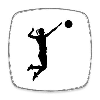 Handball féminin - Magnet carré - blanc - Devant
