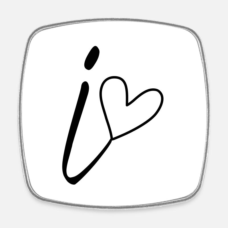 Point (i)(i) Calligraphy - Square fridge magnet - white
