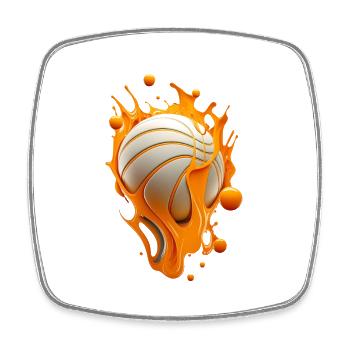 Melting Basketball - Square fridge magnet - white - Front